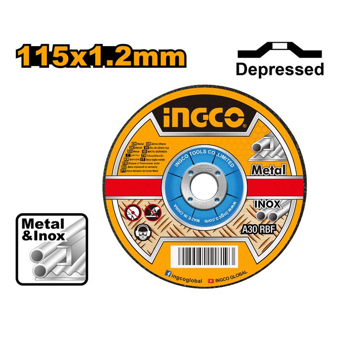 Ingco JEU DE 05 PCS DE DISQUE A TRONÇONNER EN METAL-DEPRESSED  MCD121152-1