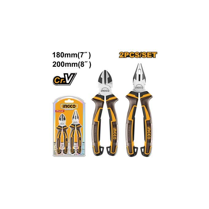 Ingco jeu de 2 pince 180mm(7") et 200mm(8") hkps28216-1