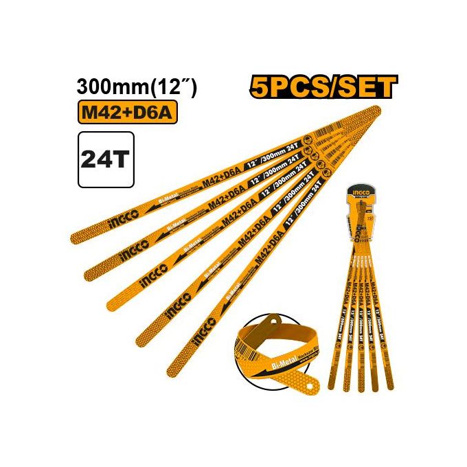 Ingco JEU DE LAME DE SCIE A METAUX 300 Mm 24T    HSBKT12245-1