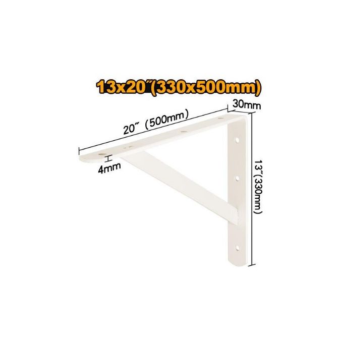 Ingco KIT DE 2 PCS DE SUPPORTS D'ETAGERE ROBUSTES 13x20 (330 X 500mm)  IHDSB1320-1