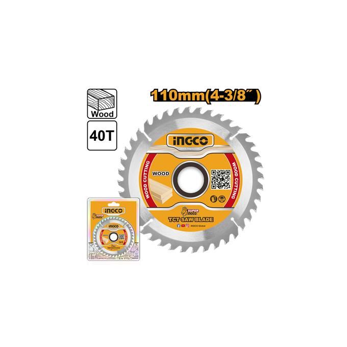 Ingco lame de scie circulaire tct 110(4-3/8") x 20.mm 40 tsb111015-1