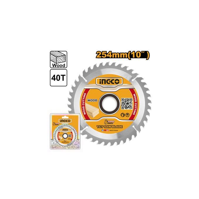 Ingco Lame De Scie Circulaire Tct 254 X 30Mm 40T   TSB125425-1