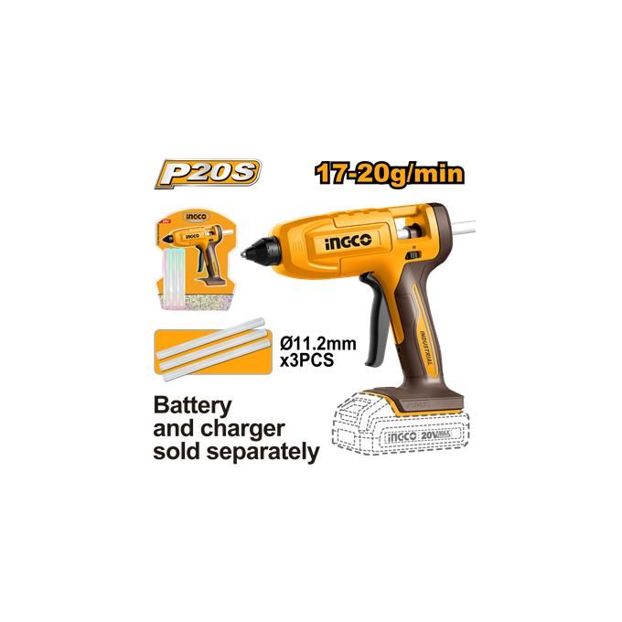 Ingco PISTOLET A COLLE A BATTERIE 20V/17-20g/min CGGLI2003-1