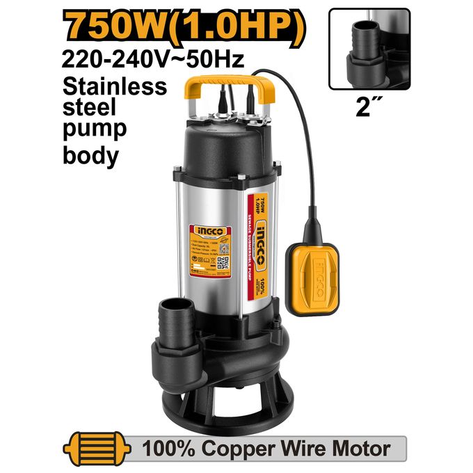 Ingco POMPE DE RELEVAGE SUBMERSIBLE 750W -1.0HP   SPDS75068-2