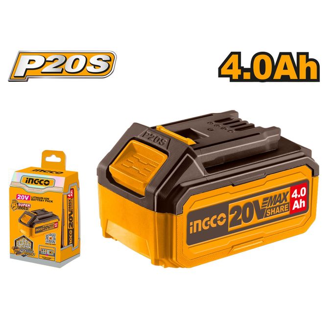 Ingco RABOTEUSE A BATTERIE 20V 14000 RPM + Ajout de batterie 4A + 1 chargeur  CRLI20401-3