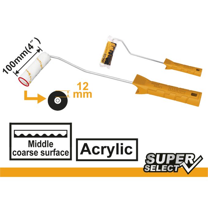 Ingco ROULEAU DE PEINTURE ACRYLIQUE MINI 100mm (4")(SP)   HRHT281002-1