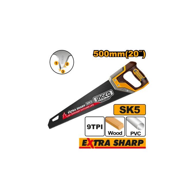 Ingco scie a bois sk5 noir 500mm/20"   hhaS68500-1