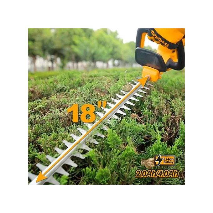 Ingco TAILLE-HAIE ÉLECTRIQUE SANS FIL  20V 18mm/450mm  CHTLI20018 + 1 BATTERIE FBLI20011 + 1 CHARGEUR  CHTLI20018-3
