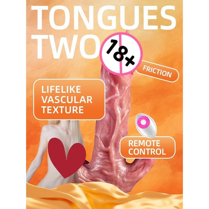 Jiu Ai Gode Chauffant 20cm Double Langue Texture Réaliste - Vibromasseur / G Spot- Vibrateurs Sex Toy, Jouet Sexuel  Waterproof-2