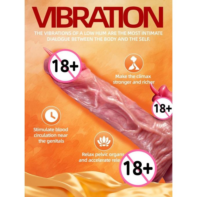 Jiu Ai Gode Chauffant 20cm Double Langue Texture Réaliste - Vibromasseur / G Spot- Vibrateurs Sex Toy, Jouet Sexuel  Waterproof-3