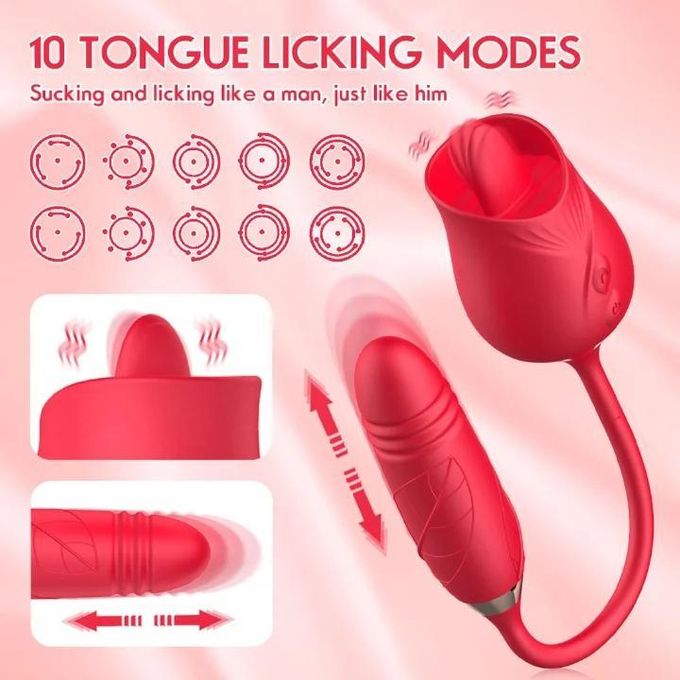 Jiu Ai Vibromasseur 3 En 1 De Rose, Vibromasseur G Spot Jouet Sexuel Rechargeable-2