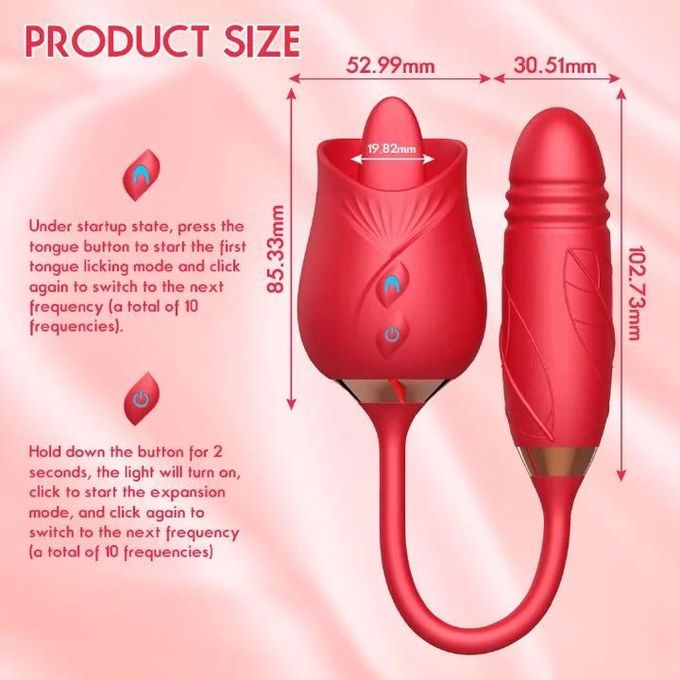 Jiu Ai Vibromasseur 3 En 1 De Rose, Vibromasseur G Spot Jouet Sexuel Rechargeable-3