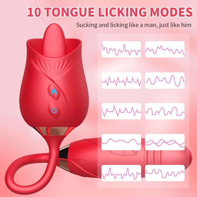 Jiu Ai Vibromasseur 3 En 1 De Rose, Vibromasseur G Spot Jouet Sexuel Rechargeable-7