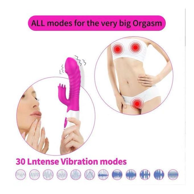 Jiu Ai Vibromasseur Double Langue Pour Femmes, Stimulateur De Point G, Jouet Sexuel En Silicone Rechargeable Et Étanche-4