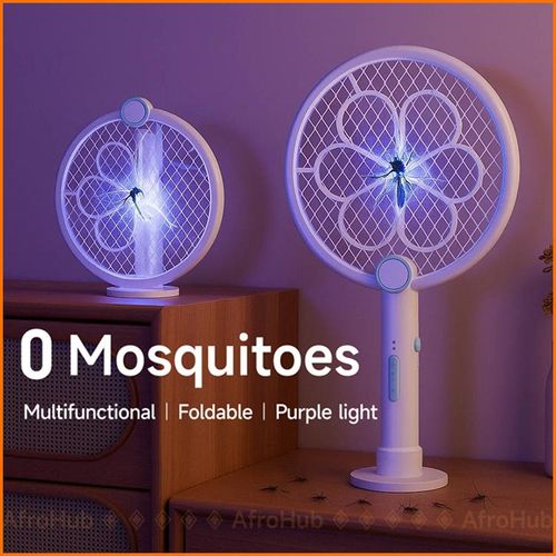 Lampe anti-moustiques électrique pliable 2-en-1 : raquette et lampe anti-moustiques - Appareil anti-insectes rechargeable