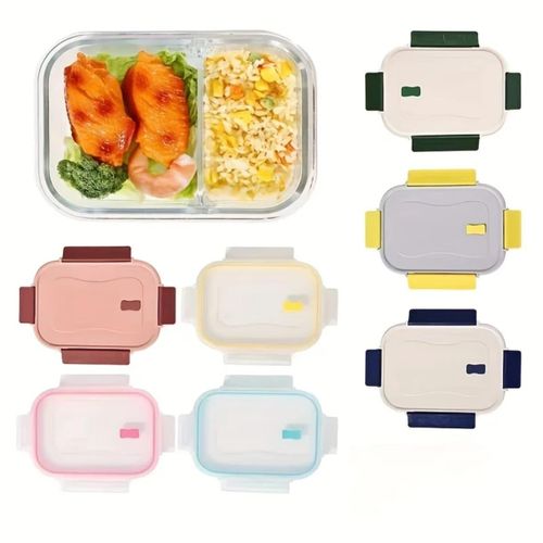 Lot de 3 Boîtes En Verre - Lunch Box avec Couvercle à Clips-1