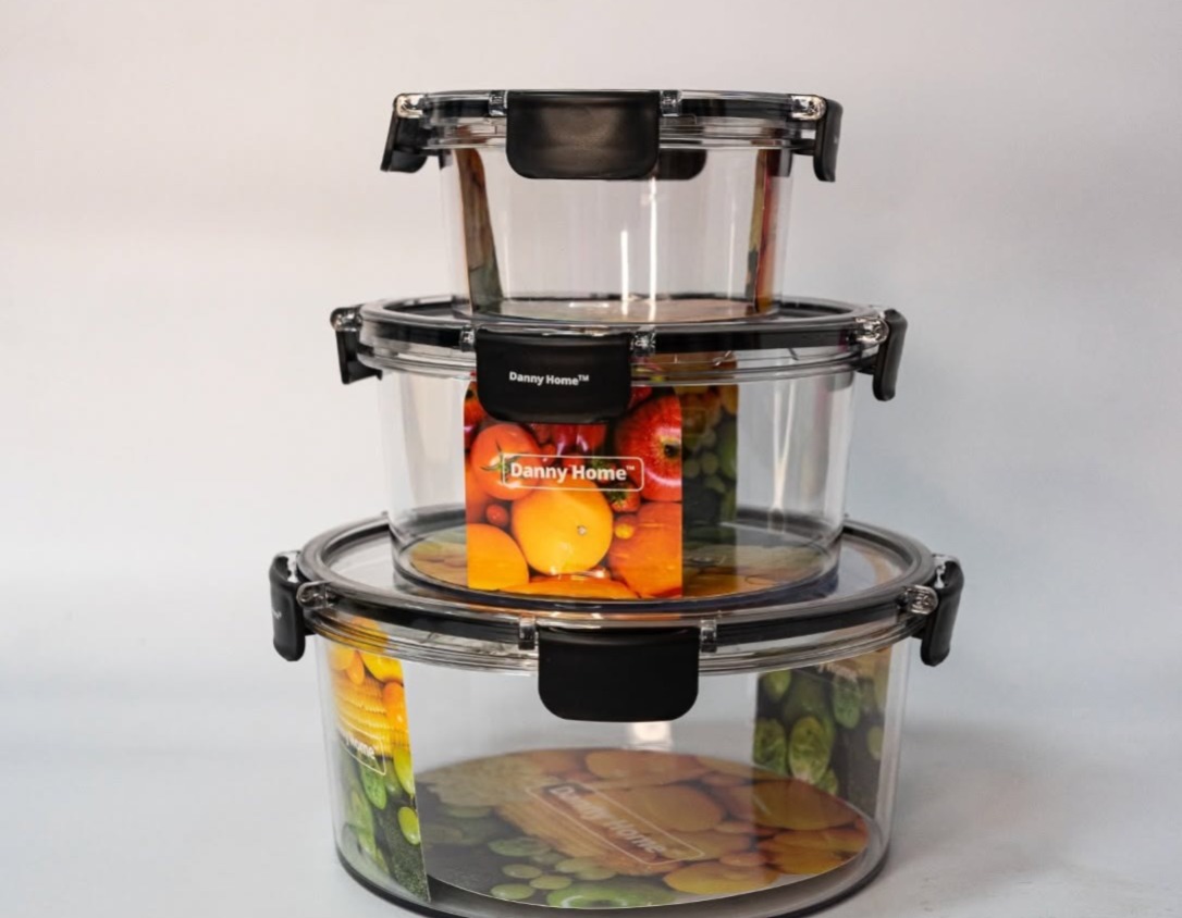 Lot de 3 Boîtes En Verre - Lunch Box avec Couvercle à Clips - Danny Home