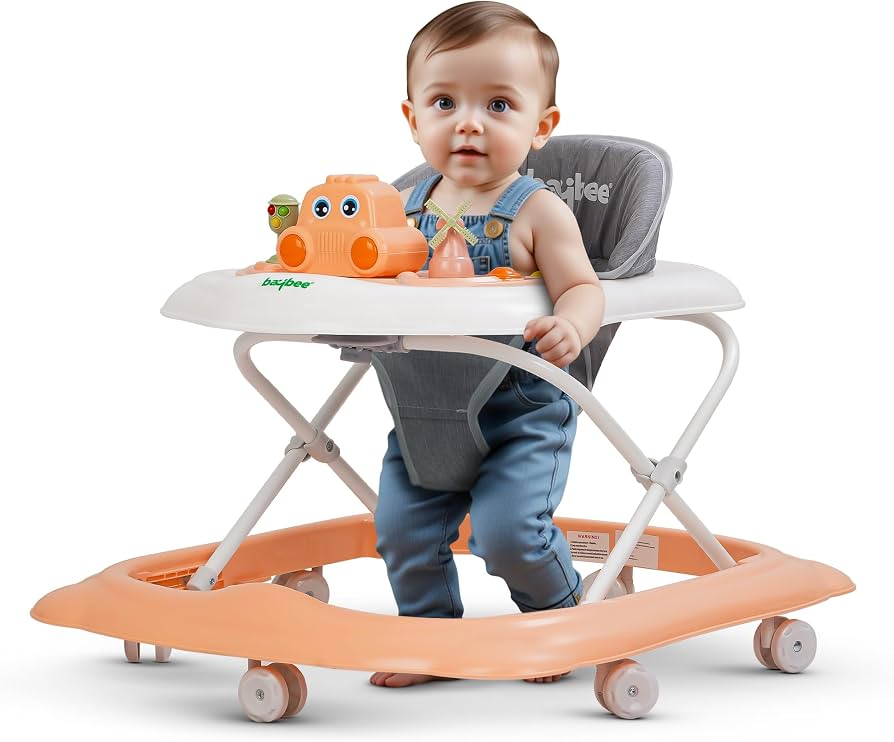 Marche bébé/trotteur pour bébé, lumière, vibrateur avec musique, roues pour enfants Fille ou garcon - Orange 103 (Copie)