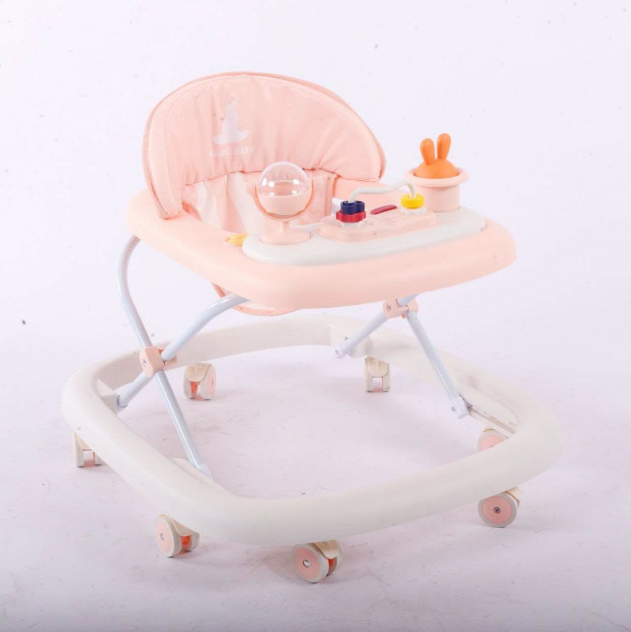 Marche bébé/trotteur pour bébé, lumière, vibrateur avec musique, roues pour enfants - Rose-2