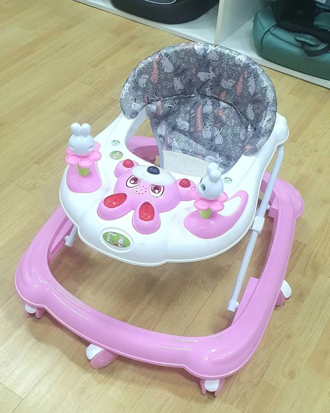Marche bébé/trotteur pour bébé, lumière, vibrateur avec musique, roues pour enfants - Rose