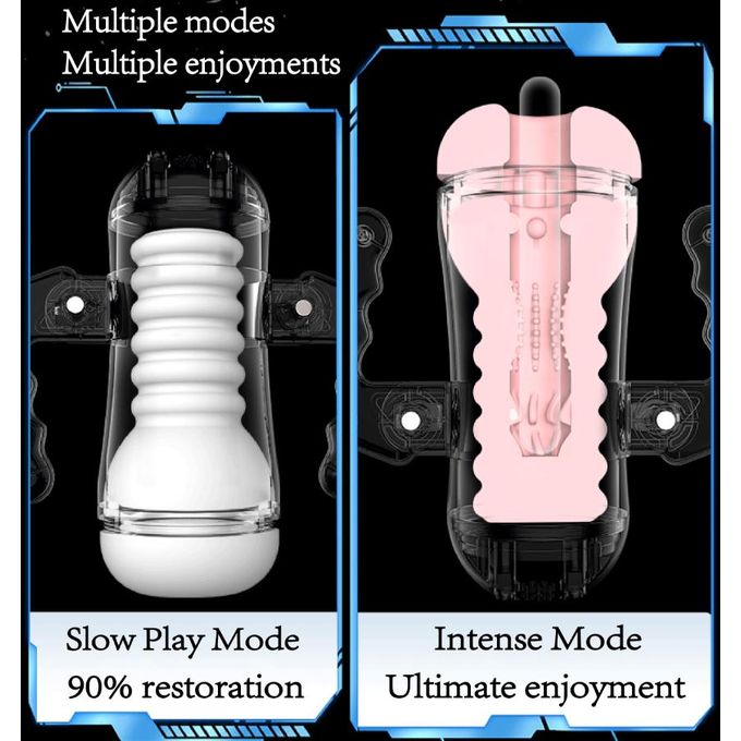 Masturbateur Masculin Electrique Rétractable Entièrement Automatique Avec Ventouse Chauffante Et Vibration, Texture Vaginale 3D Réaliste, Masturbateur Pour L'entraînement Du Pénis, Sextoy Pour Hommes-2