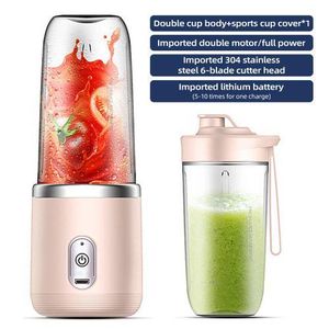 Mixeur à jus portable + tasse - Rechargeable - 400ml - Rose