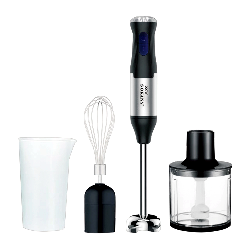 Mixeur plongeant 4 en 1 avec puissance 700 W et manche en acier inoxydable