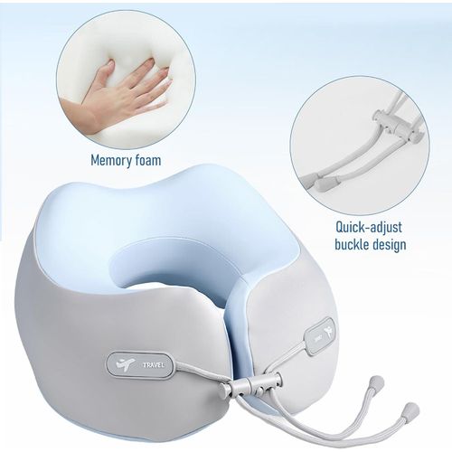 Oreiller de voyage en forme de U (Mousse à mémoire de forme) – Oreiller de voyage portable, design ergonomique-1