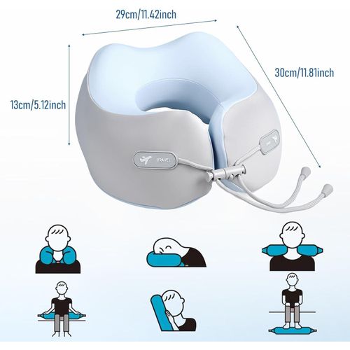Oreiller de voyage en forme de U (Mousse à mémoire de forme) – Oreiller de voyage portable, design ergonomique-2