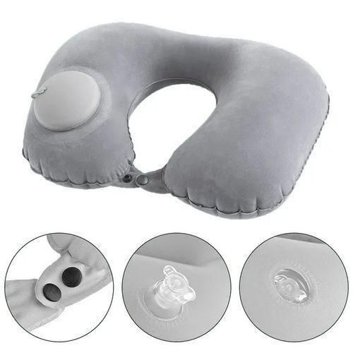 Oreiller Orthopediques De Voyage, Oreiller Cervical Gonflable Pour La Maison, Oreiller Moelleux Gonflable - Gris-1