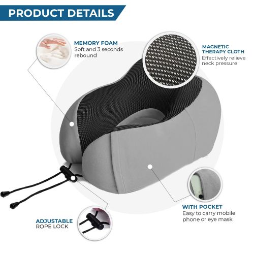 Oreiller Orthopediques De Voyage, Oreiller Cervical Gonflable Pour La Maison, Oreiller Moelleux Gonflable - Gris-2