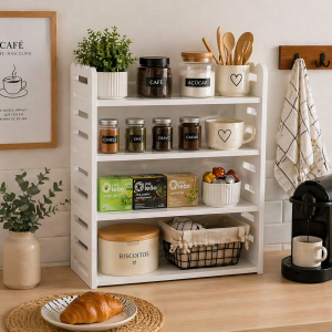 Organisateur de maquillage multifonctionnel avec tiroir et étagère pour cosmétiques, bureau, salle de bain et maison Note de 0,0 étoile