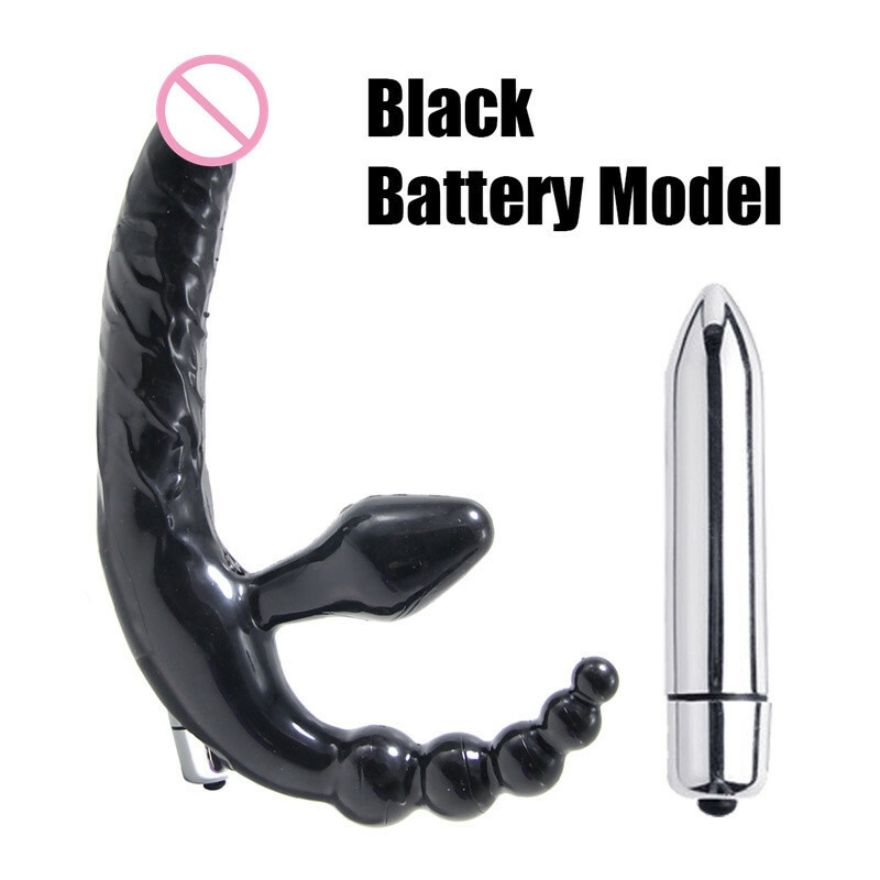 Plug Anal à Trois Points à 10 Canaux Lesbienne Jouet Sexuel Portable - Noir-8