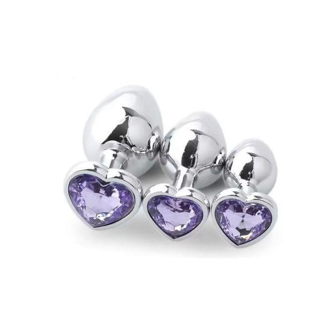 Plug Anal Coeur 3 Tailles En Acier Inoxydable Cristal Plug Anal Amovible Godemichet Anal Stimulateur Anal Jouets Sexuels Masseur De P Rostate Gode-1