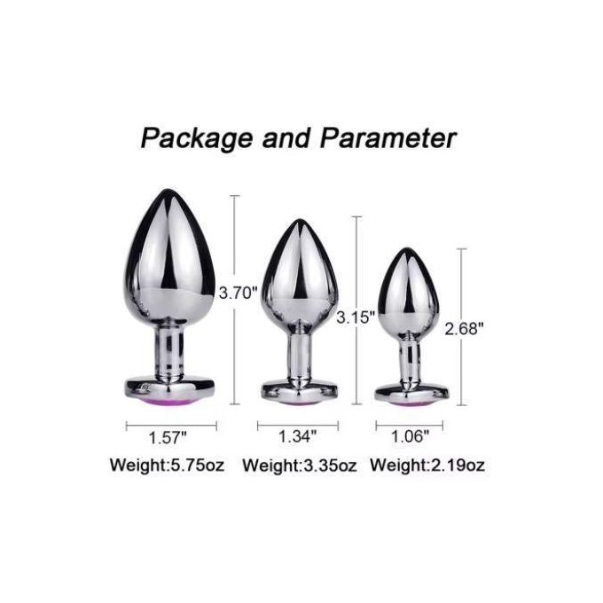 Plug Anal Coeur 3 Tailles En Acier Inoxydable Cristal Plug Anal Amovible Godemichet Anal Stimulateur Anal Jouets Sexuels Masseur De P Rostate Gode-2