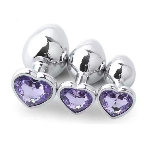 Plug Anal Coeur 3 Tailles En Acier Inoxydable Cristal Plug Anal Amovible Godemichet Anal Stimulateur Anal Jouets Sexuels Masseur De P Rostate Gode