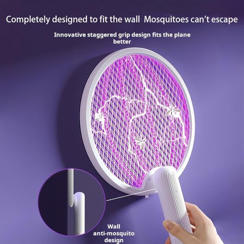 Raquette Anti-moustiques électrique 3 En 1, Rechargeable Par USB, Photocatalyseur-1