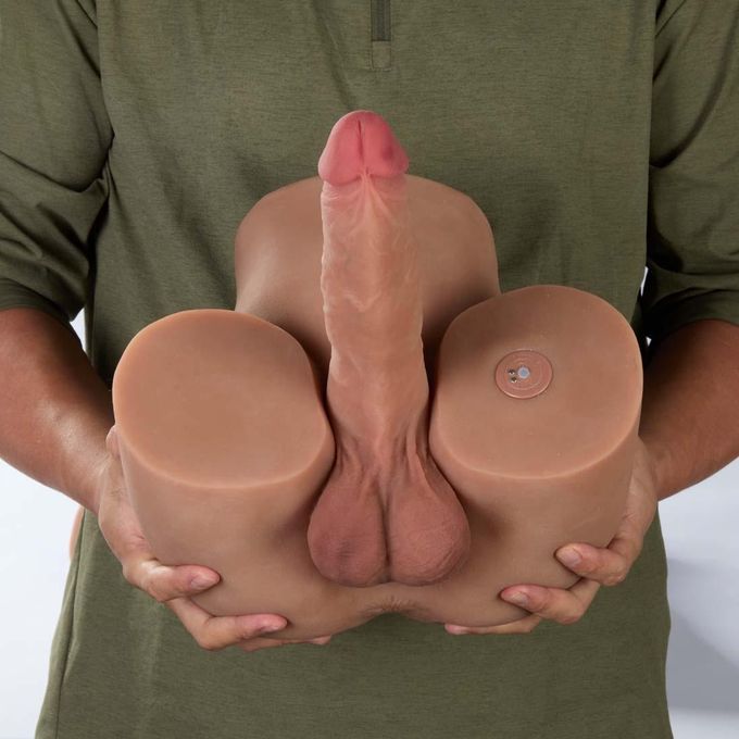 RUNSONE Dil-do Automatique Poussant Amélioré de 7kgs Rechargeable Intelligente avec Torse Masculin, Poupée Sexuelle Vibrante Réaliste avec Tunnel Anal Serré, Masturbateur Jouets Adultes pour Femmes, Couples, Lesbiennes-7