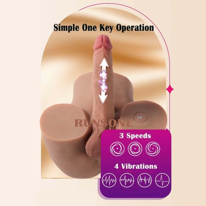 RUNSONE Dil-do Automatique Poussant Amélioré de 7kgs Rechargeable Intelligente avec Torse Masculin, Poupée Sexuelle Vibrante Réaliste avec Tunnel Anal Serré, Masturbateur Jouets Adultes pour Femmes, Couples, Lesbiennes-2