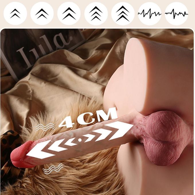 RUNSONE Dil-do Automatique Poussant Amélioré de 7kgs Rechargeable Intelligente avec Torse Masculin, Poupée Sexuelle Vibrante Réaliste avec Tunnel Anal Serré, Masturbateur Jouets Adultes pour Femmes, Couples, Lesbiennes-3