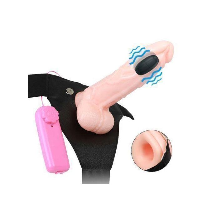 RUNSONE Godemiché réaliste à harnais ajustable, vibromasseur point G, jouet sexuel pour adultes (vagin, anal) pour couples lesbiens, femmes et hommes.-5