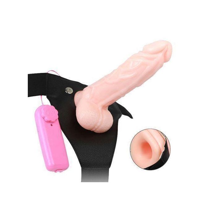RUNSONE Godemiché réaliste à harnais ajustable, vibromasseur point G, jouet sexuel pour adultes (vagin, anal) pour couples lesbiens, femmes et hommes.-7