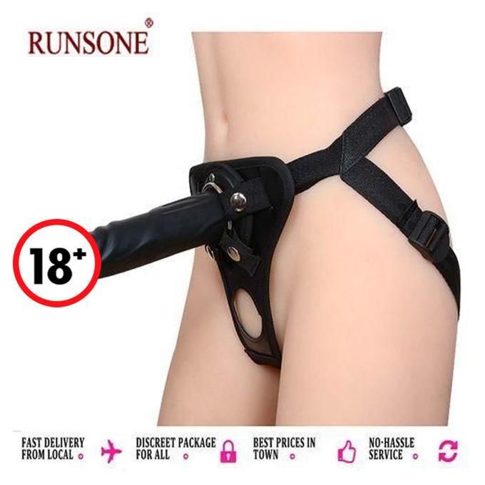 RUNSONE Gros godemichet anal avec harnais ajustable, sextoy universel pour femmes, lesbiennes, hommes et couples.-1