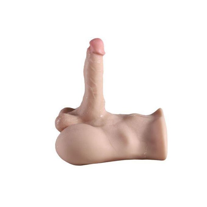 RUNSONE Poupée sexuelle réaliste de 3 kg avec godemichet, torse masculin et tunnel anal étroit flexible. Masturbateur féminin unisexe pour adultes, couples et utilisateurs solo.-4