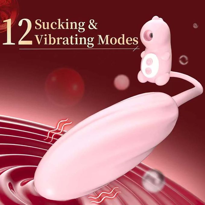 RUNSONE Vibrateur discret 3 en 1 à succion et vibrations, masseur mignon en forme de queue de dinosaure pour clitoris, mamelons et anal. 12 modes de succion et de vibrations. Jouet sexuel pour adultes.-3