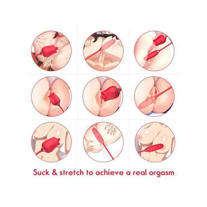 RUNSONE Vibrateur Rose Toy, gode vibrant pour point G, stimulateur clitoridien, plug anus, jouet sexuel pour adultes, masturbations en couple-7