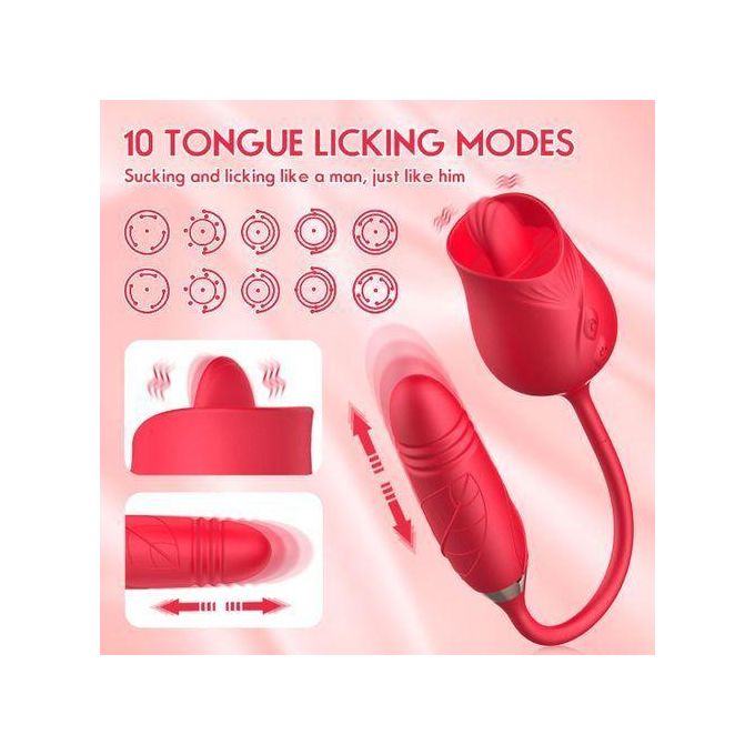RUNSONE Vibrateur Rose Toy, gode vibrant pour point G, stimulateur clitoridien, plug anus, jouet sexuel pour adultes, masturbations en couple-8