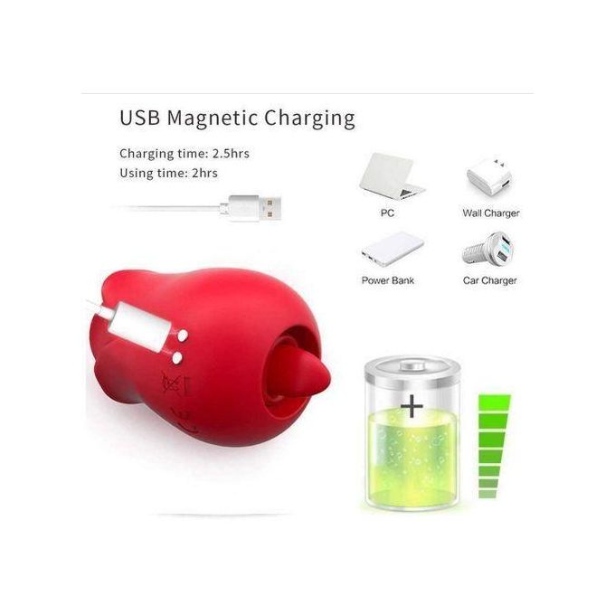 RUNSONE Vibromasseur 2 en 1 en forme de rose, stimulant clitoridien et langue, puissant, rechargeable, étanche, compact et masturbateur pour adultes, jouet sexuel idéal, cadeau parfait pour femmes, épouses, petites amies et couples.-3