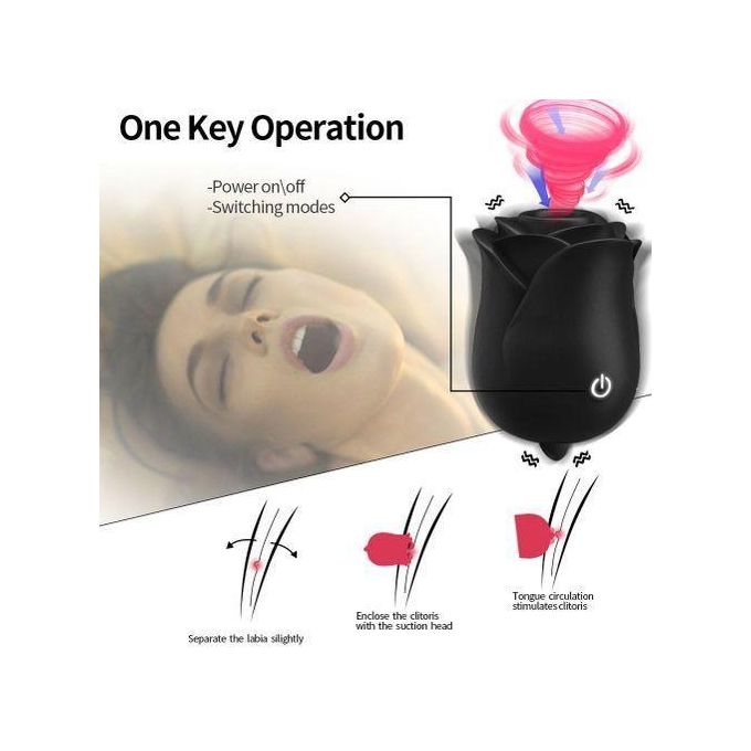 RUNSONE Vibromasseur 2 en 1 en forme de rose, stimulant clitoridien et langue, puissant, rechargeable, étanche, compact et masturbateur pour adultes, jouet sexuel idéal, cadeau parfait pour femmes, épouses, petites amies et couples.-7
