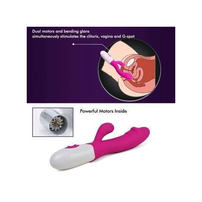 RUNSONE Vibromasseur amélioré pour femmes, puissant gode en silicone pour point G, 10 modes, masseur personnel pour adultes, stimulateur vaginus et clitoridien silencieux, 2 moteurs à plusieurs vitesses, vibromasseur lapin, best-seller, jouet sexuel féminin-3